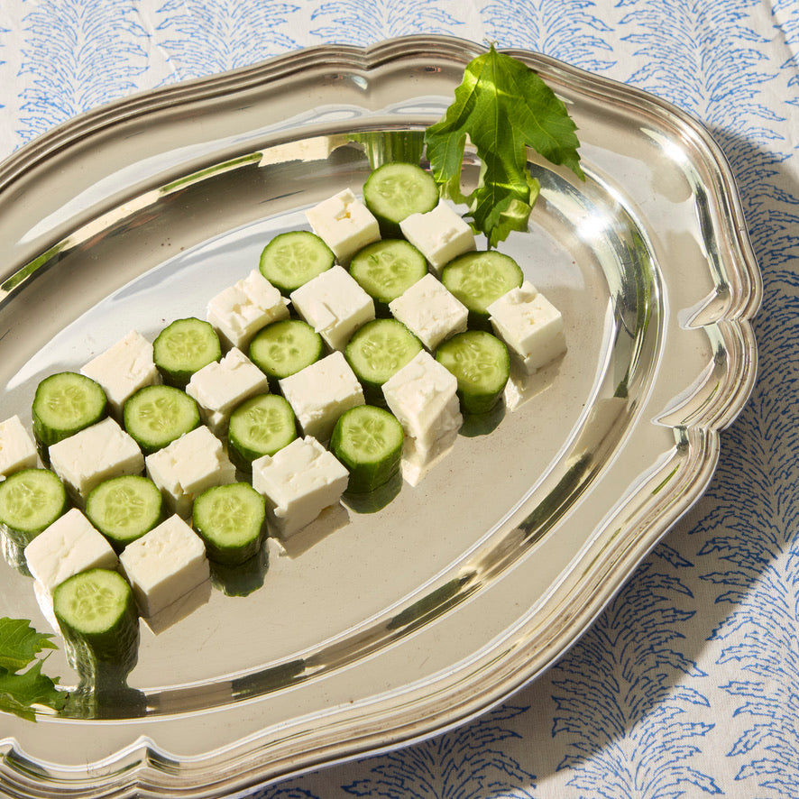 Scalloped Silver Serving Tray