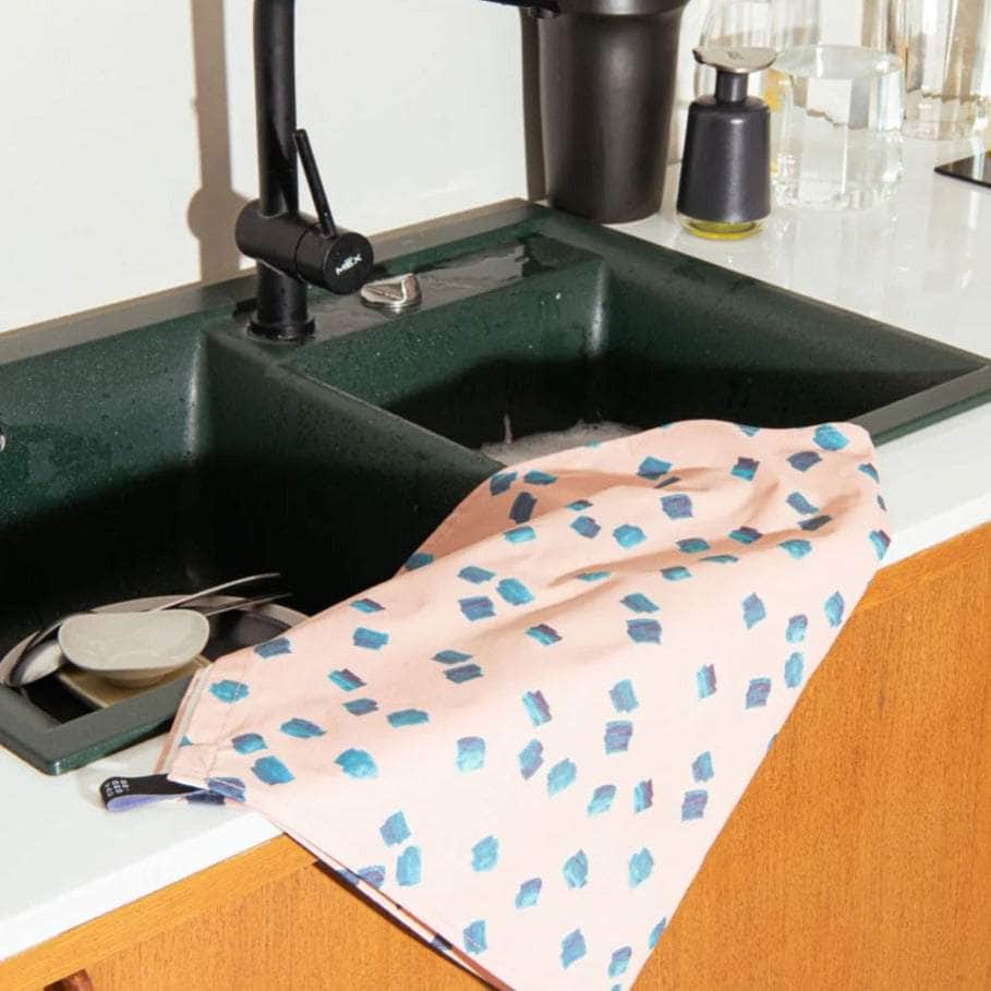 Scribble Tea Towel - Pink
