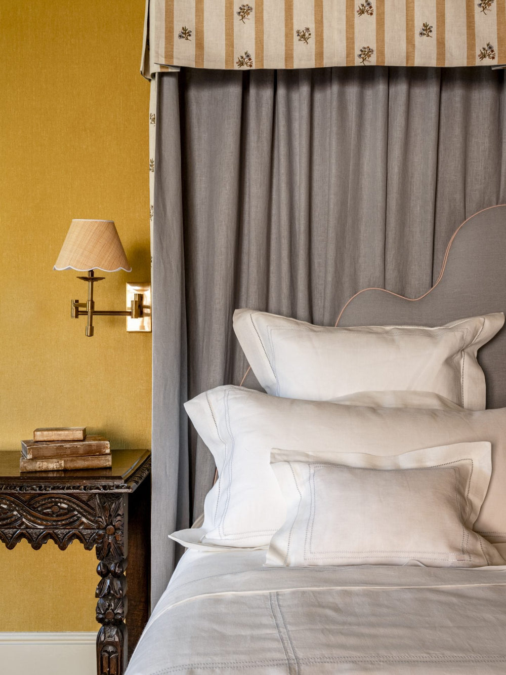 Bed Linen Set Hemstitch Chambray Blue