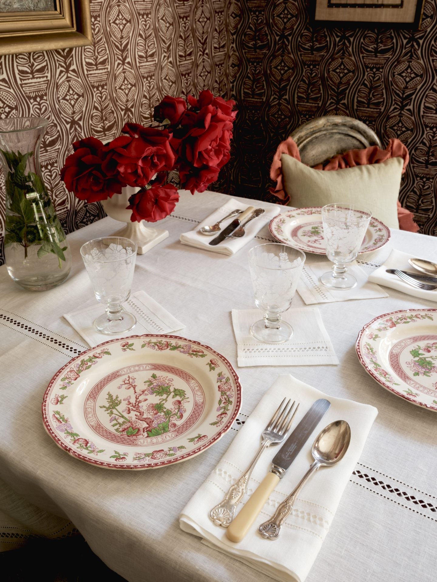 Set of 6 Diamond Stitch Square Cocktail Napkins