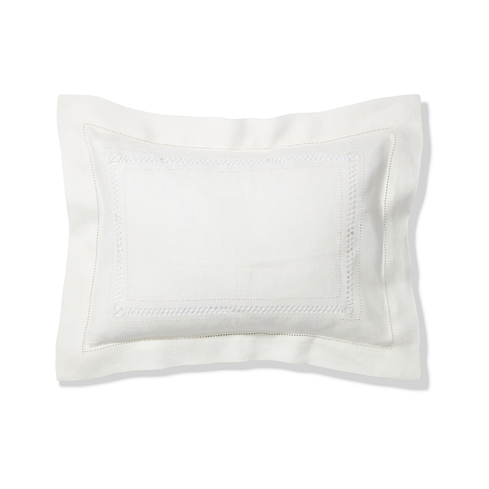 Boudoir Pillow with Diamond Stitch in Ivory White