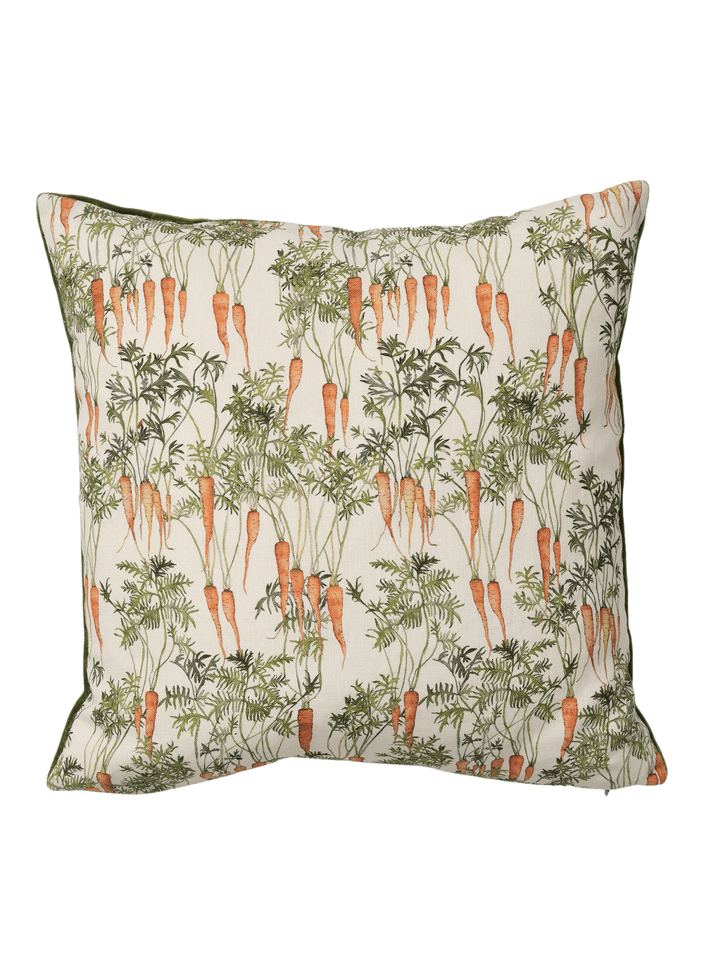 Square Wisteria Carrot Cushion with Green Velvet