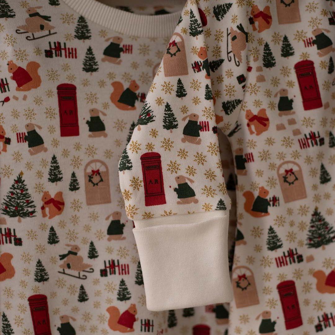 Christmas Baby Jersey Sleepsuit - Festive Forest