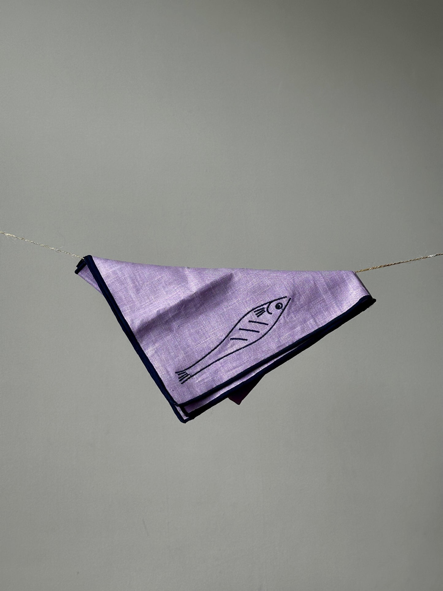Linen Embroidered Napkins | 'Fish'