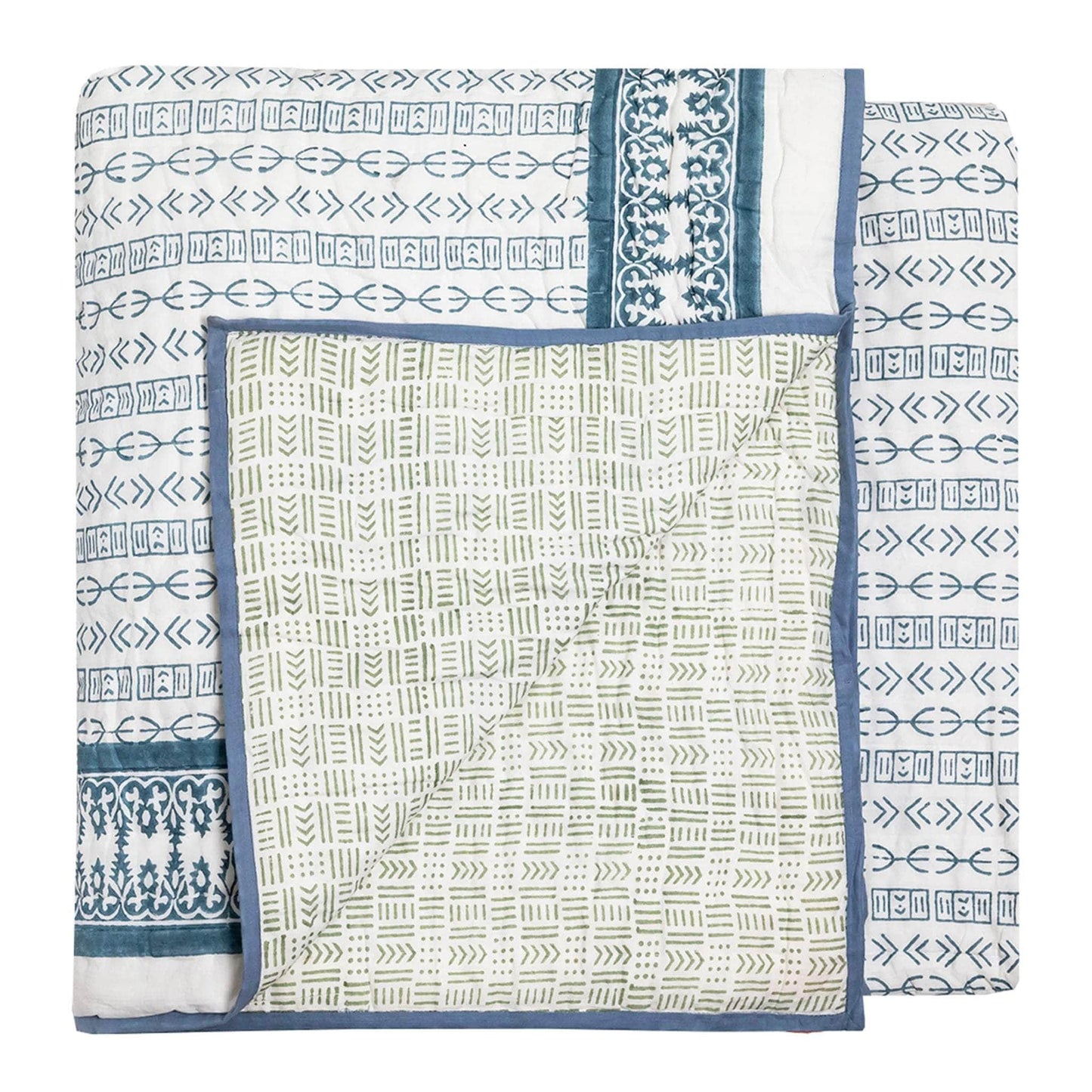 Double Tapa Kahala Quilt Blue Green
