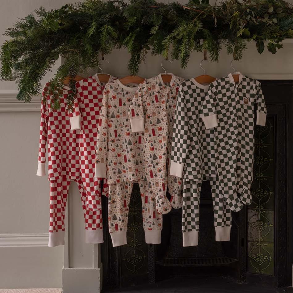 Christmas Baby Jersey Sleepsuit - Festive Forest