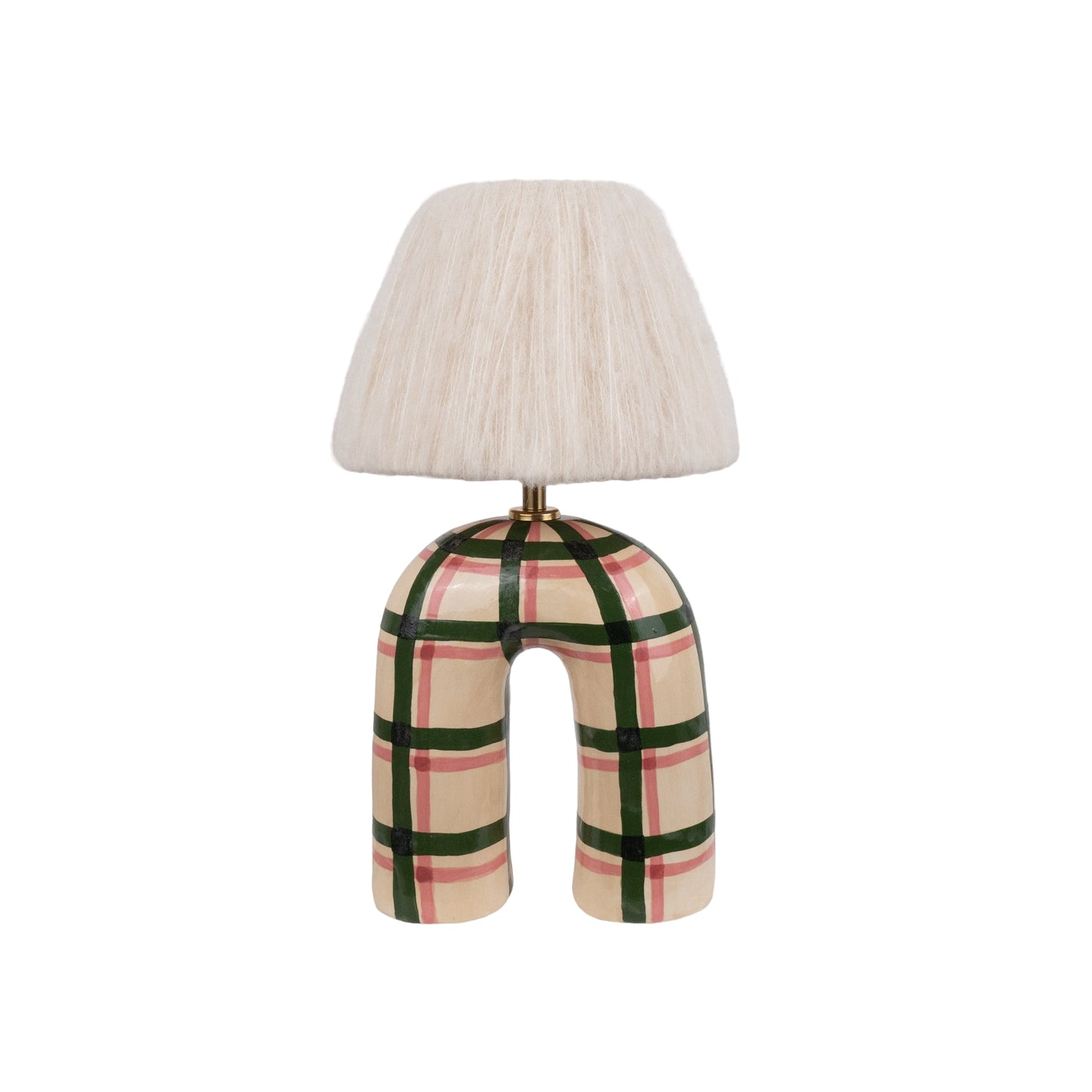 'You' Table Lamp - Green Gingham