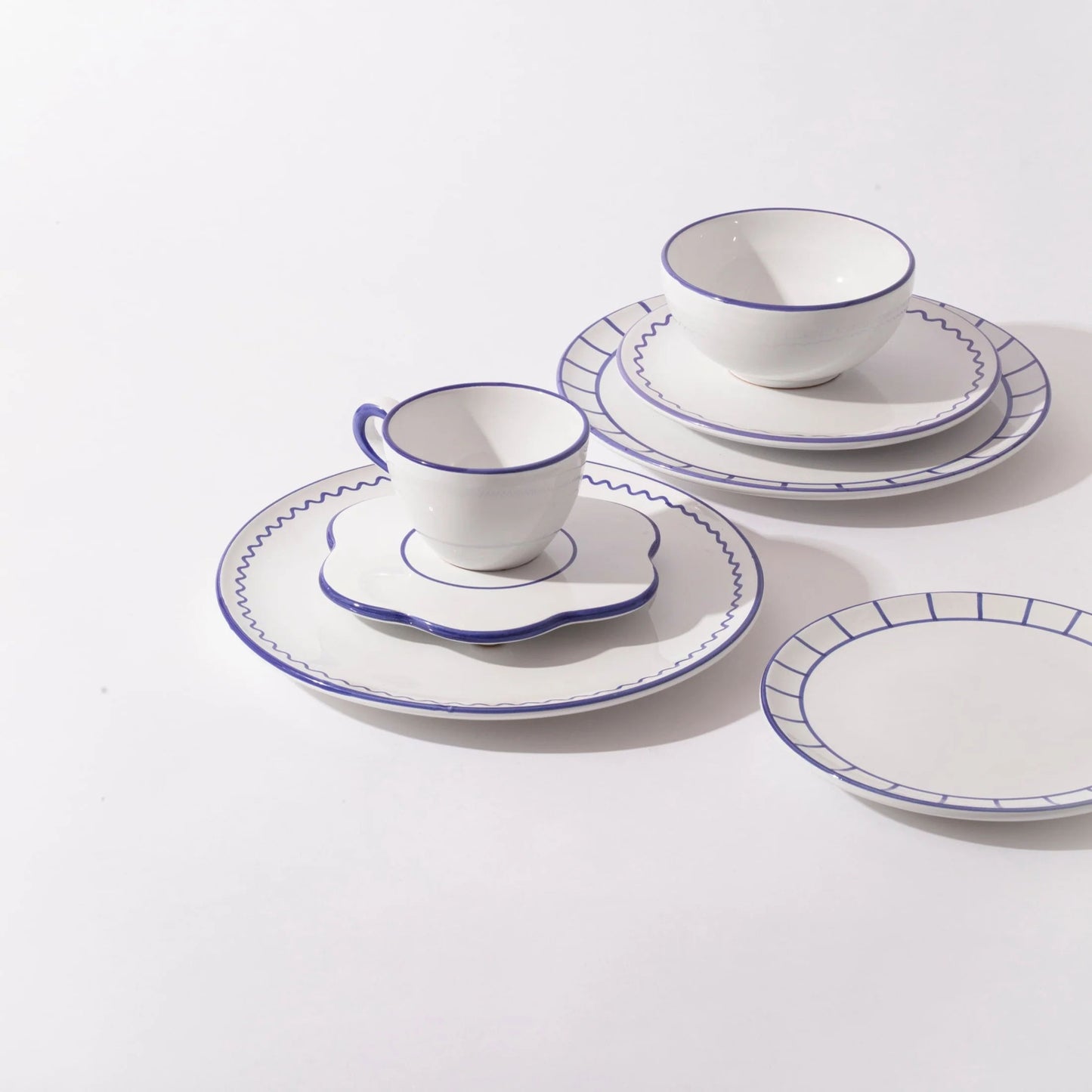 Lunch Plate - Royal Blue Zigzag