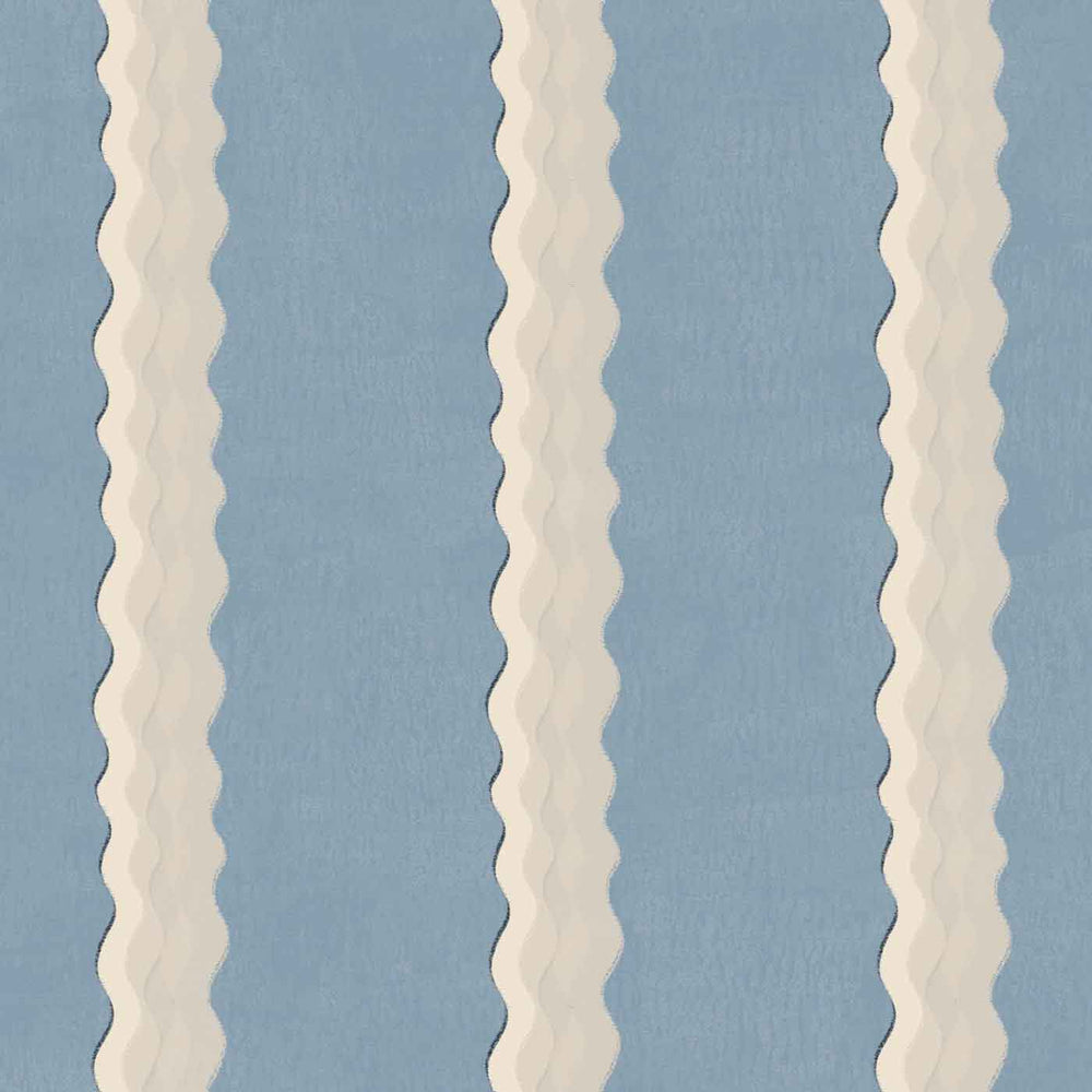 Double Scroll Stripe Fabric (Sky)