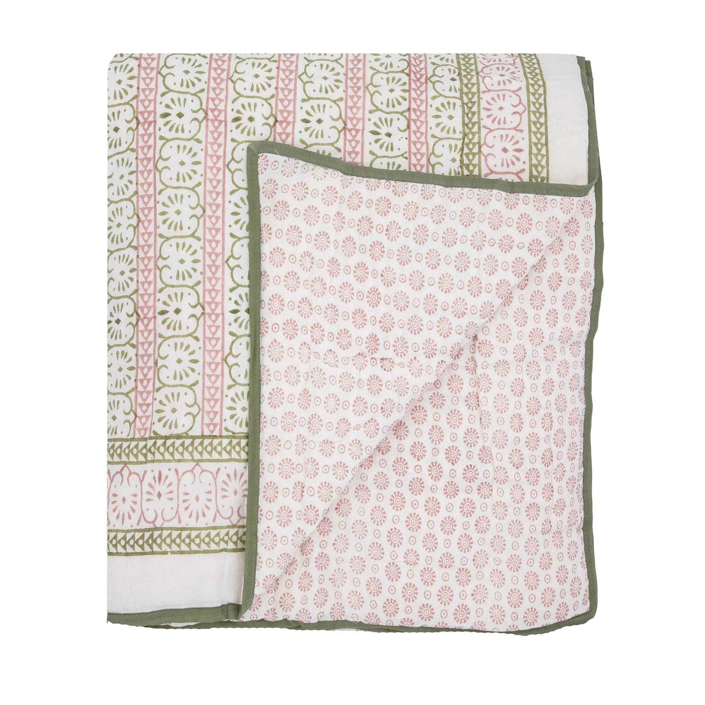 Single Azalea Quilt Pink Green