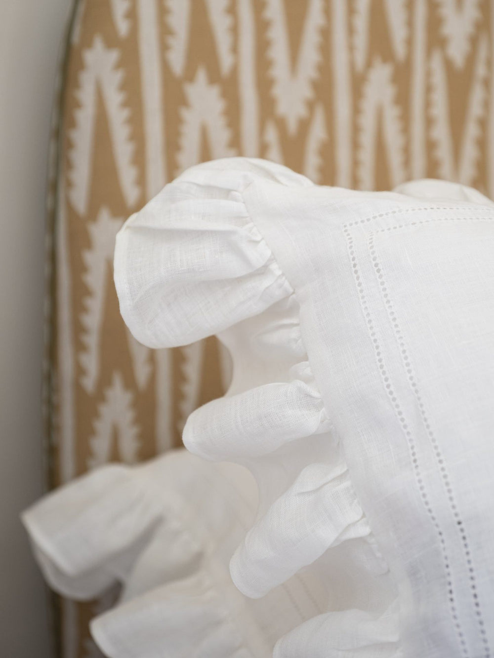Ruffle Pillowcase Ivory White