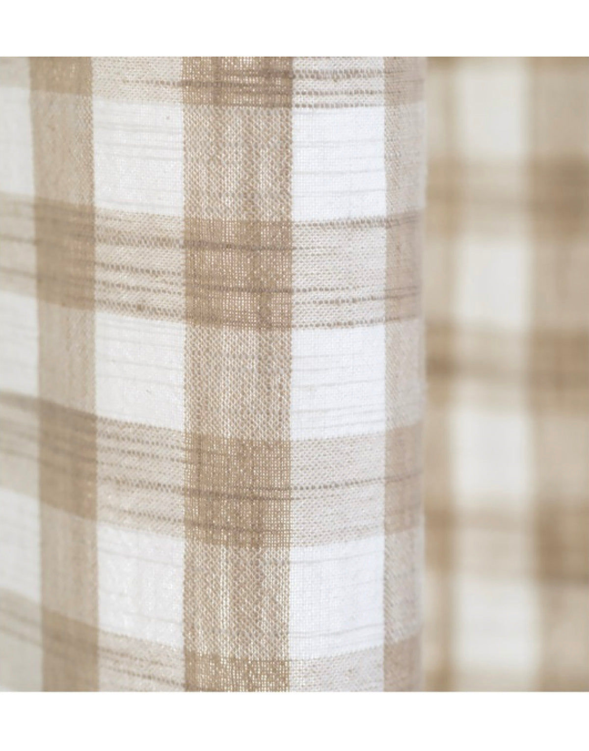 Malala Conical Pendant Light in Beige with Large Check Pattern