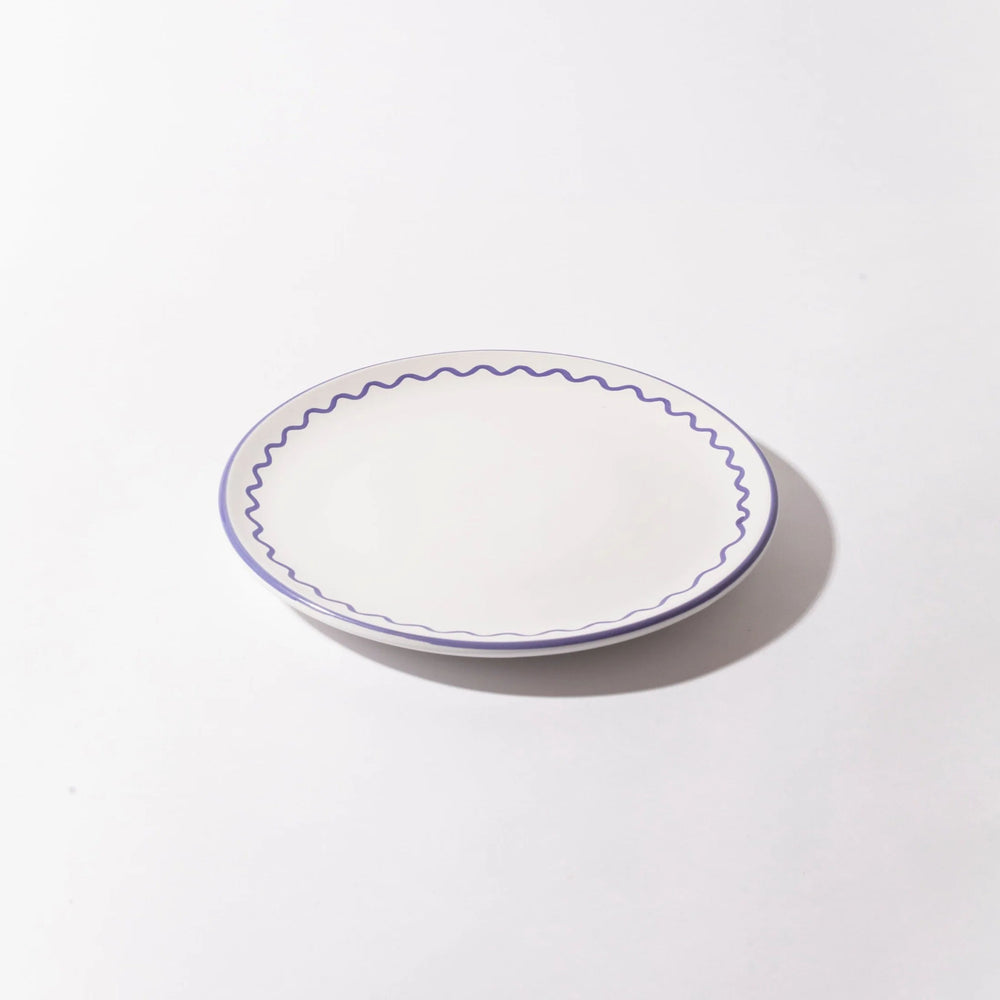 Lunch Plate - Royal Blue Zigzag