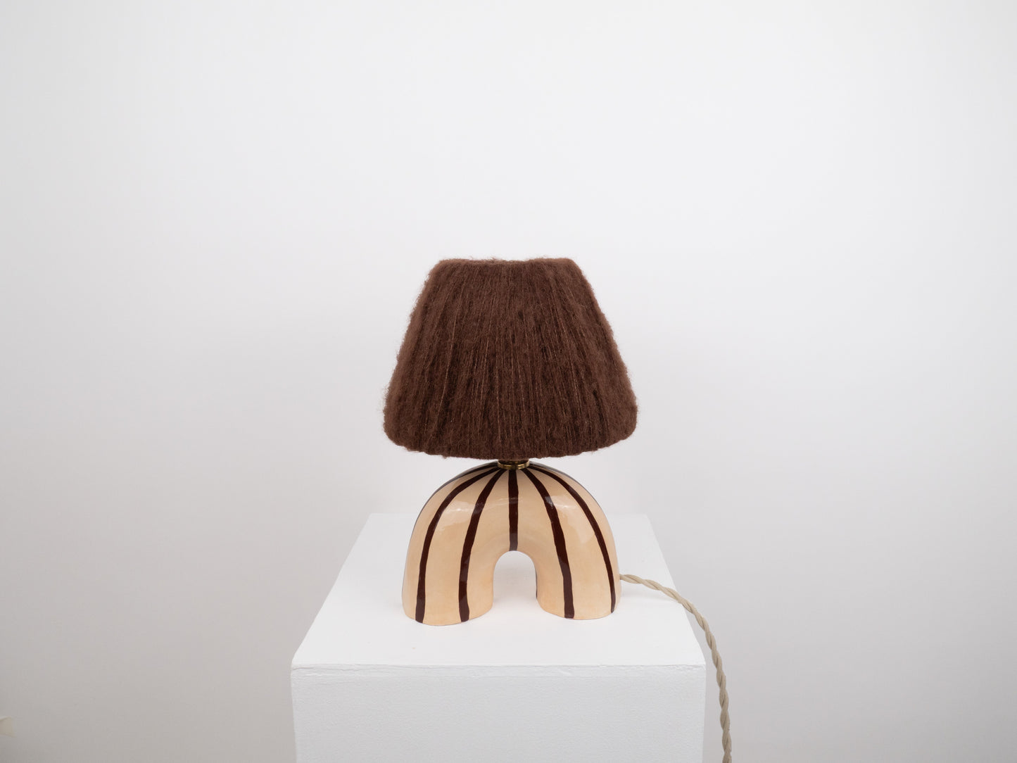 'Me' Table Lamp - Brown Stripes