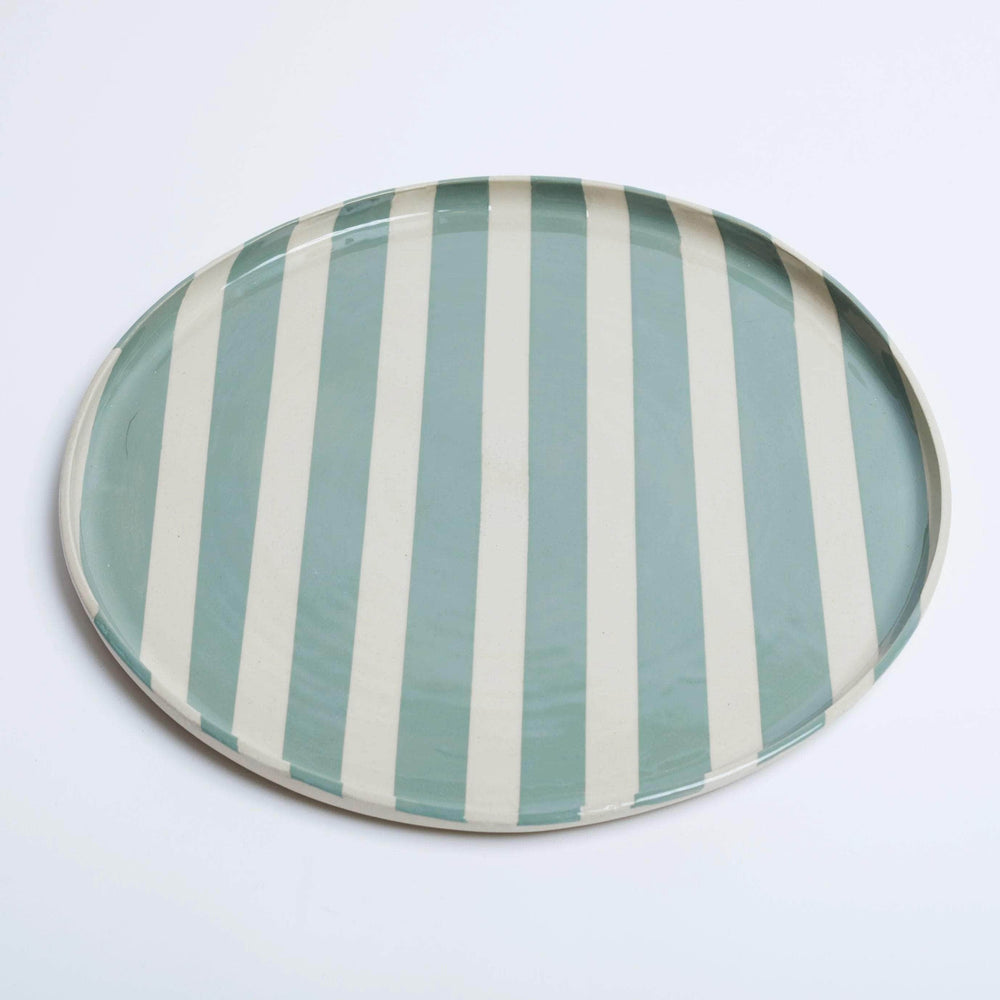 Duci Striped Platter Green 35cm