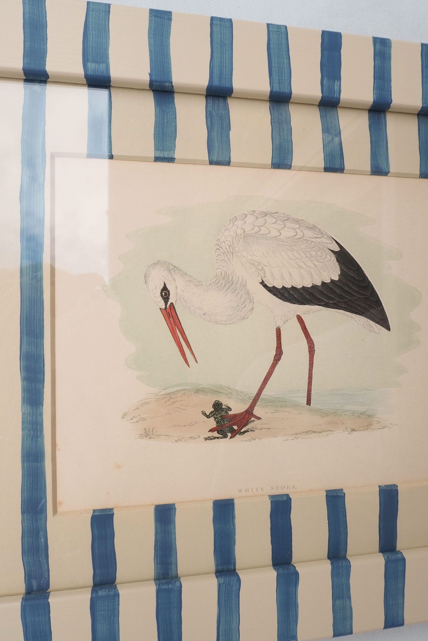 Antique Bird in Hand Painted Frame