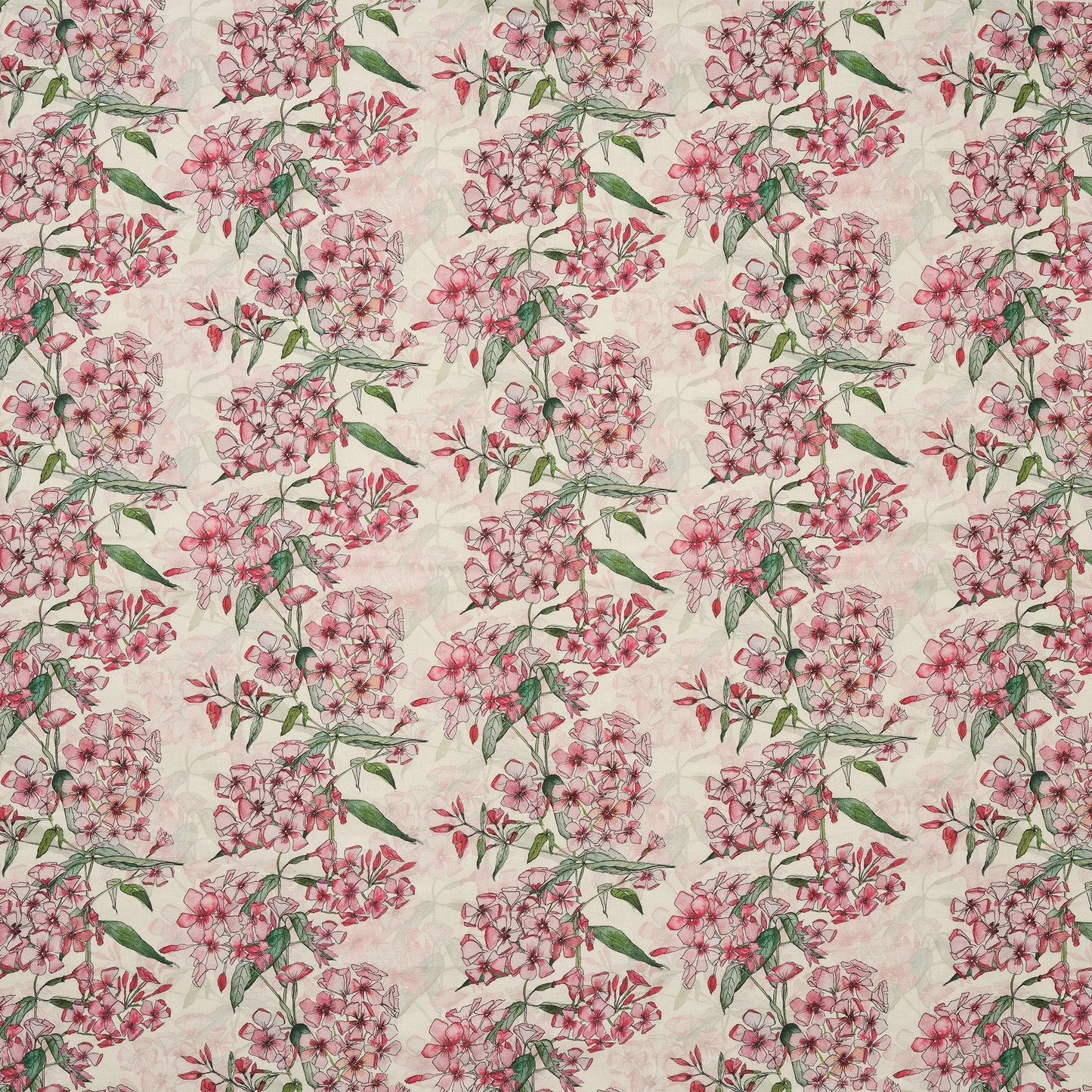 Pink Phlox Rows Fabric