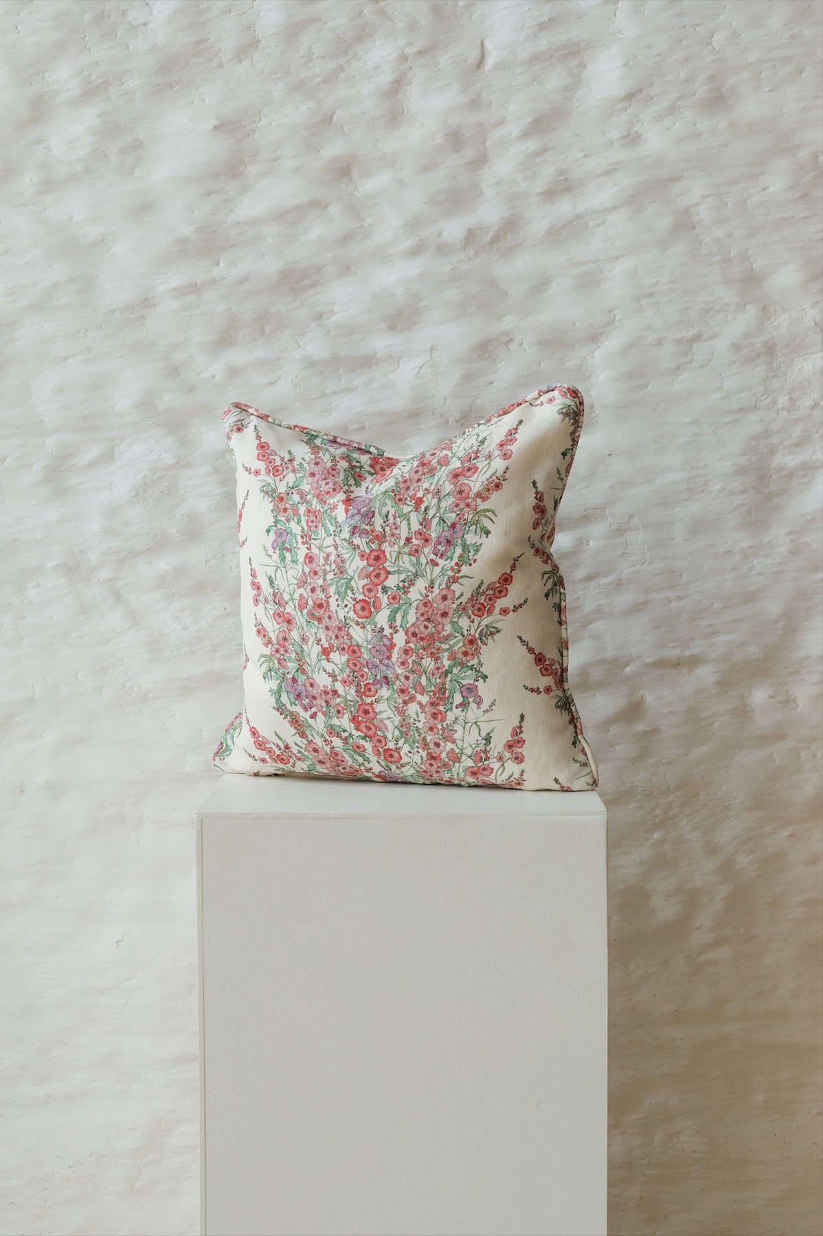 Square Sidalcea Cushion with Piping