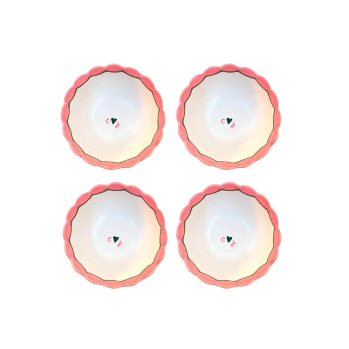 Hand-painted Custom Initial ♥️ Bowls/Set of Four
