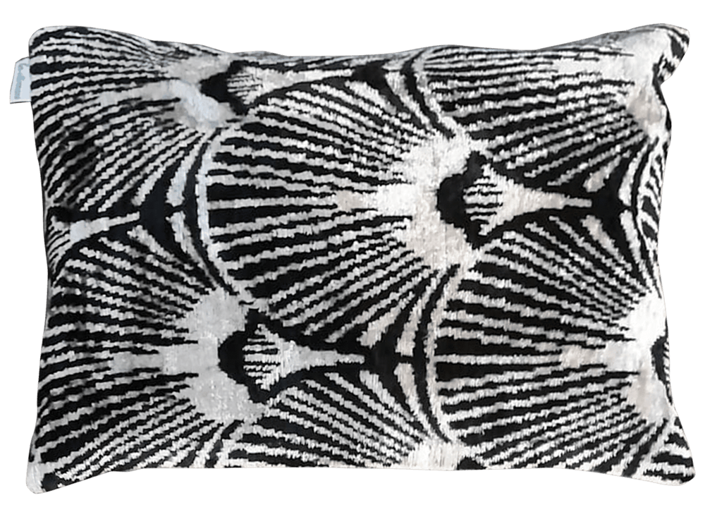 Silk Velvet Cushion Black Pattern