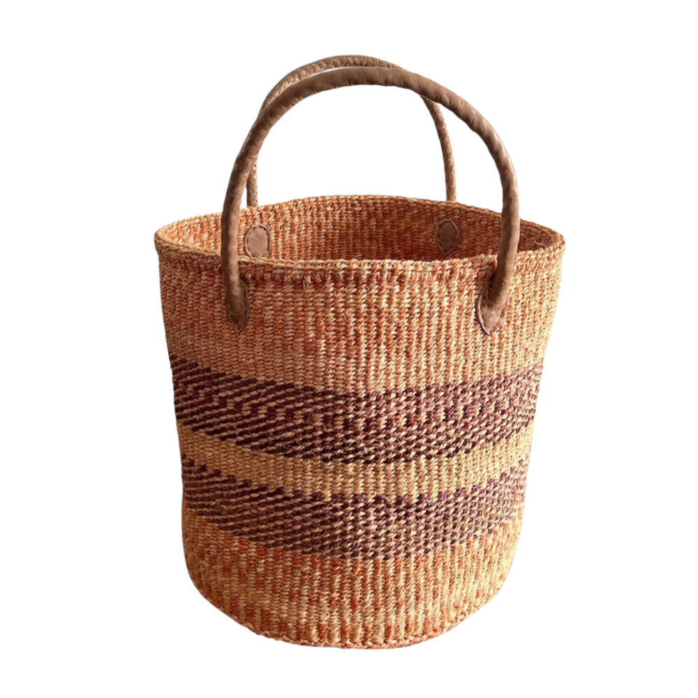 Peach & Purple Sisal Storage Basket