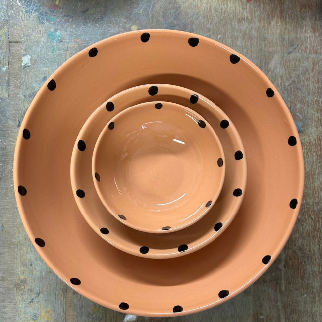 Ladybug Terracotta Large Salad Bowl