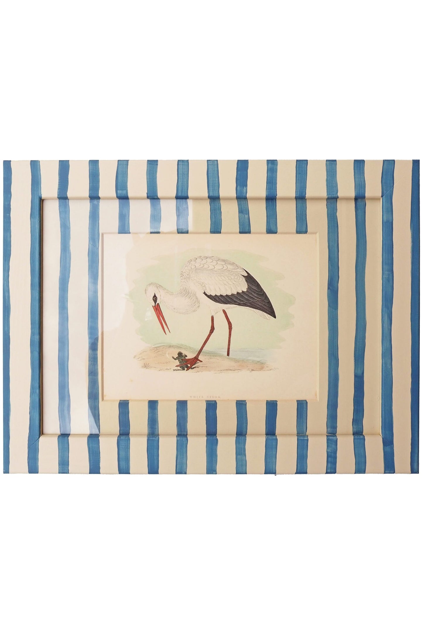 Antique Bird in Hand Painted Frame