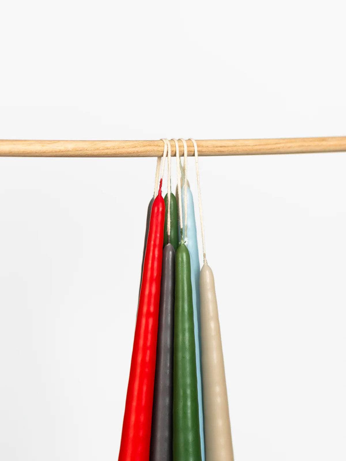 Dark Green Tapered Candles - Set of 2