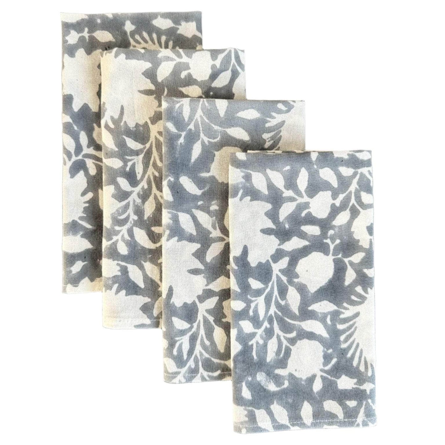 Block Printed Napkin Set of 4, Secret Garden in Sky