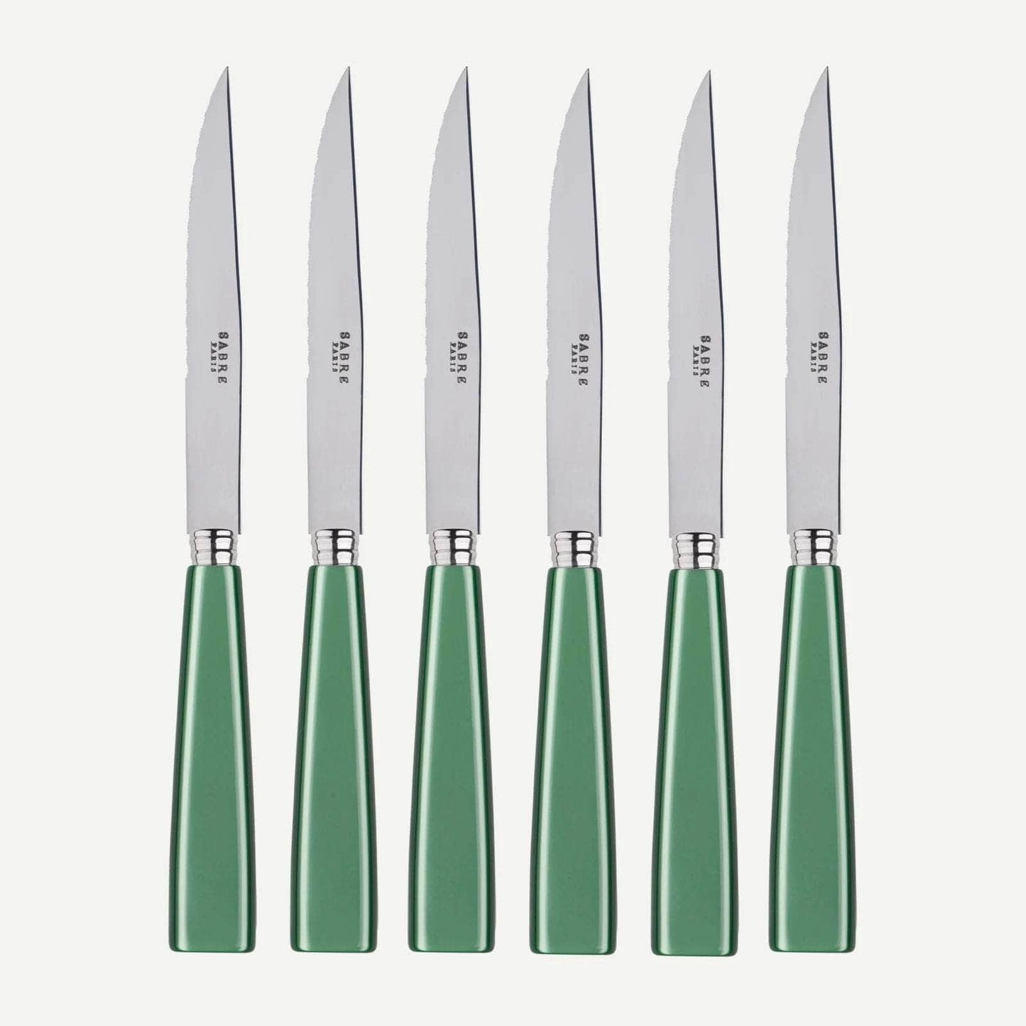 Icône Set of 6 Steak Knives, Garden Green