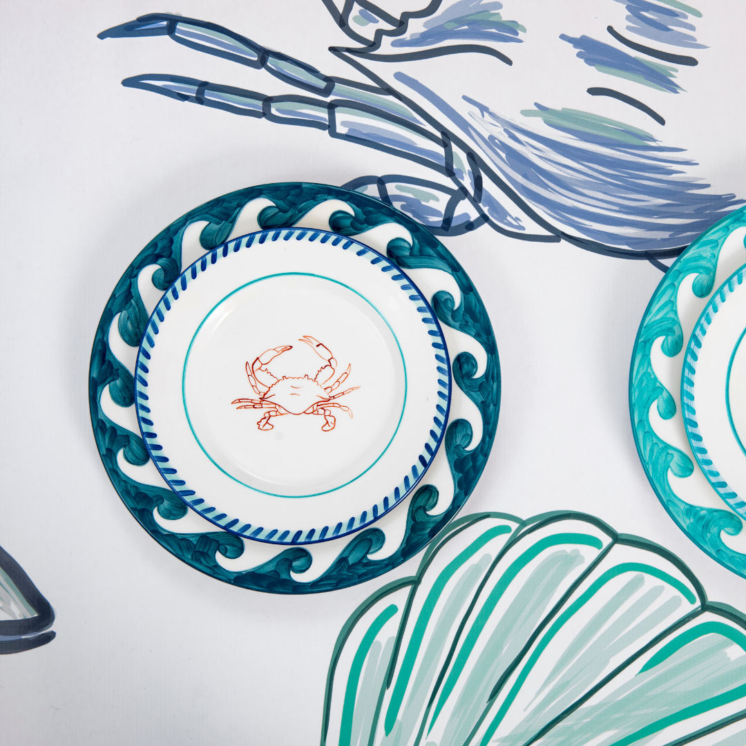 Blue Dive In Dinner Plate Set-Of-Two