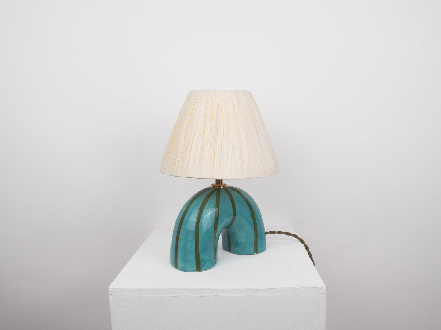 'Me' Table Lamp - Green Stripes