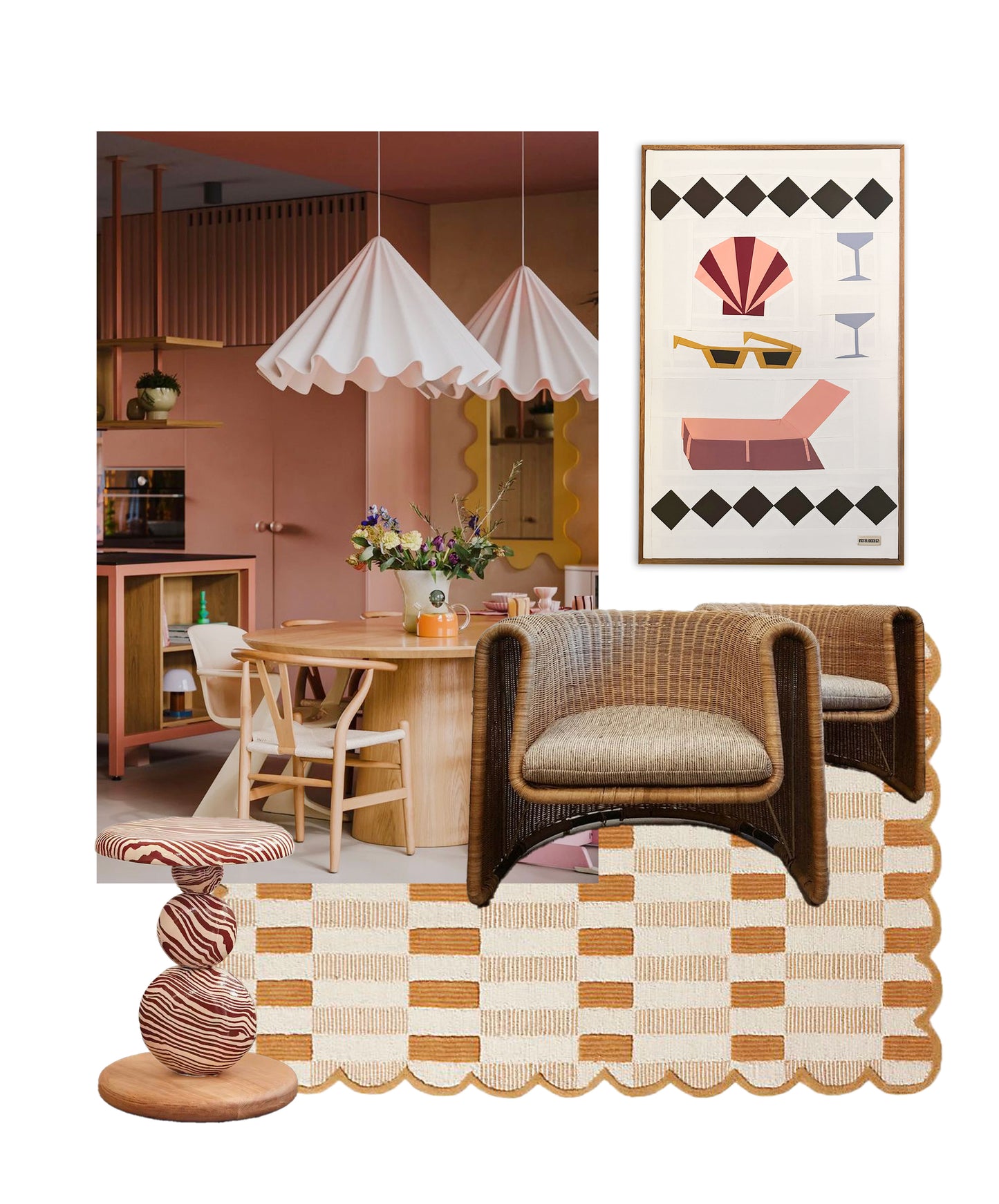 Summer Souvenirs Original Quilted Artwork in Handmade Frame