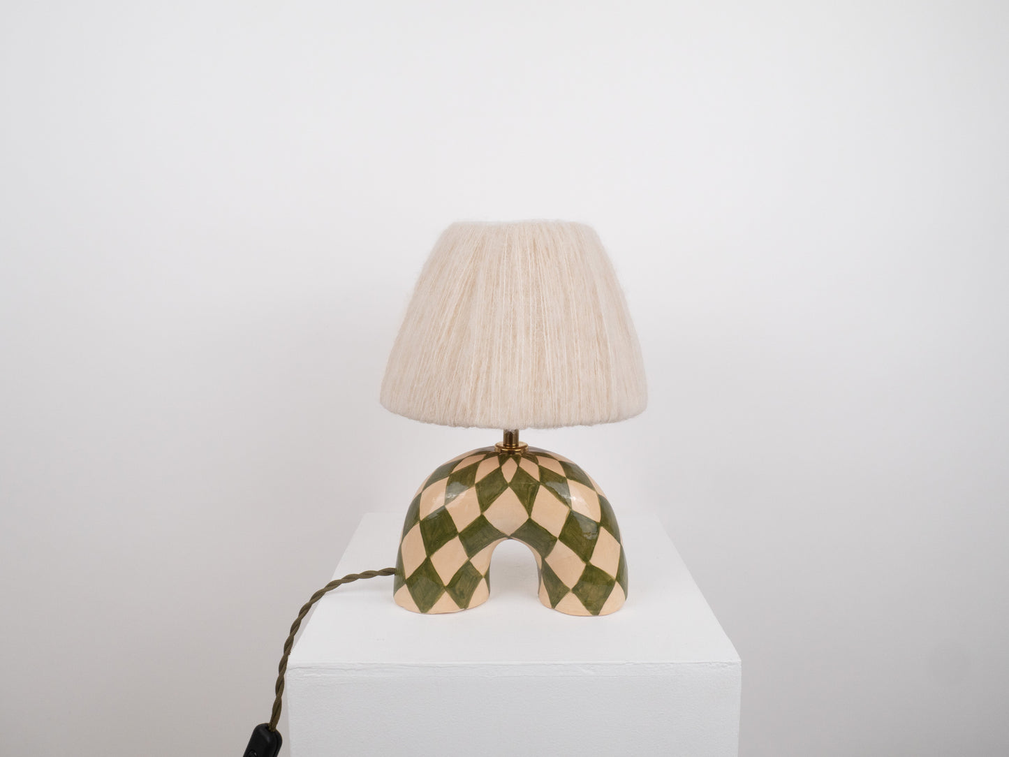 'Me' Table Lamp - Green Diamonds