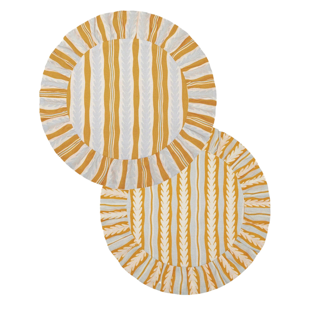 English Oak Reversible Placemat | Ochre + Blue