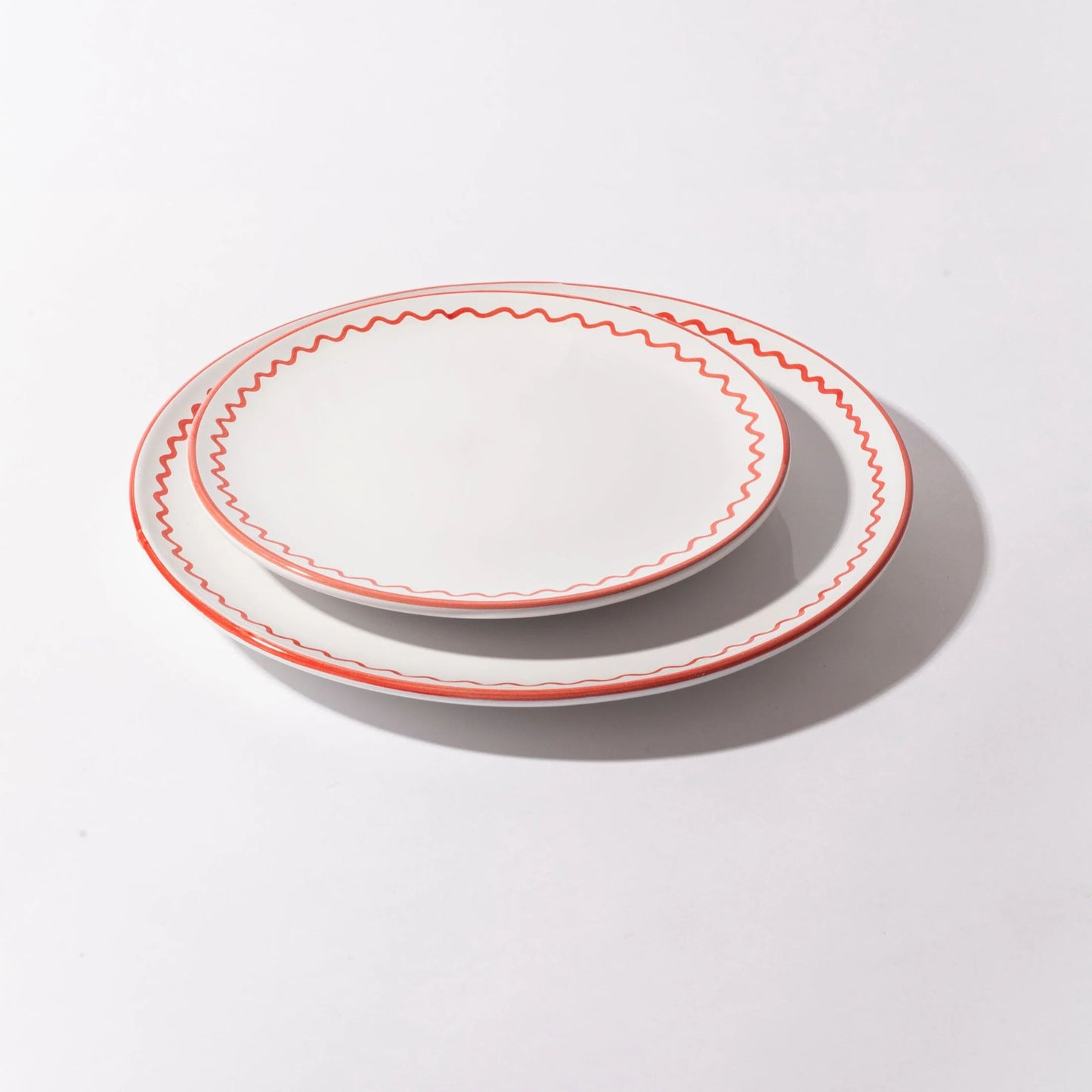 Dinner Plate - Lobster Red Zigzag