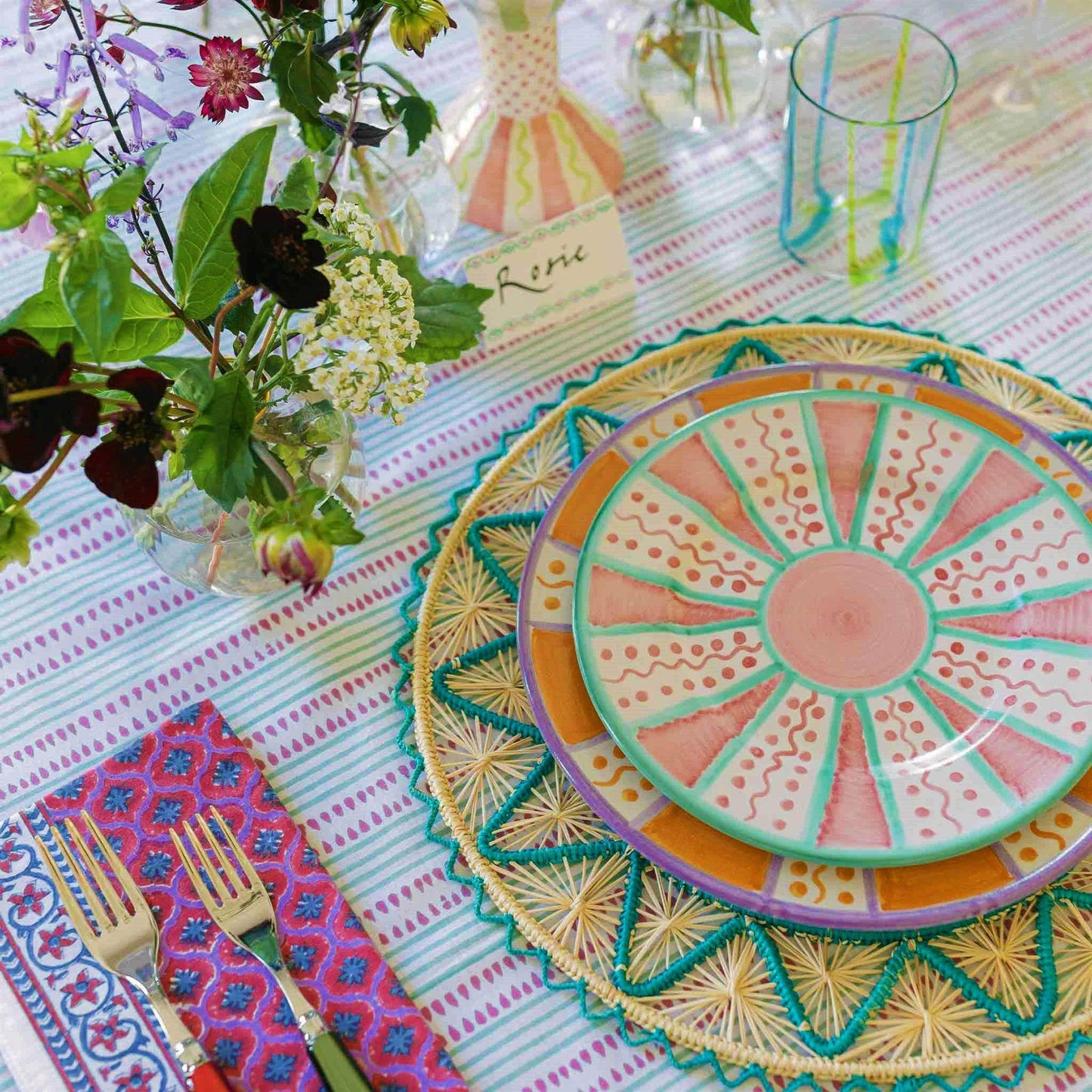 Sunbeam Dessert Plates Set of 6 Multicoloured