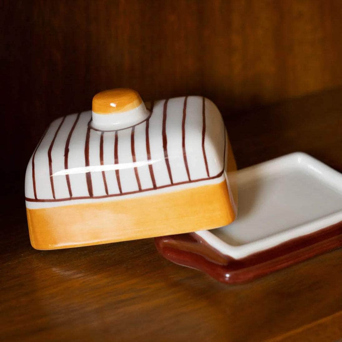 Lina Hand Painted Butter Dish