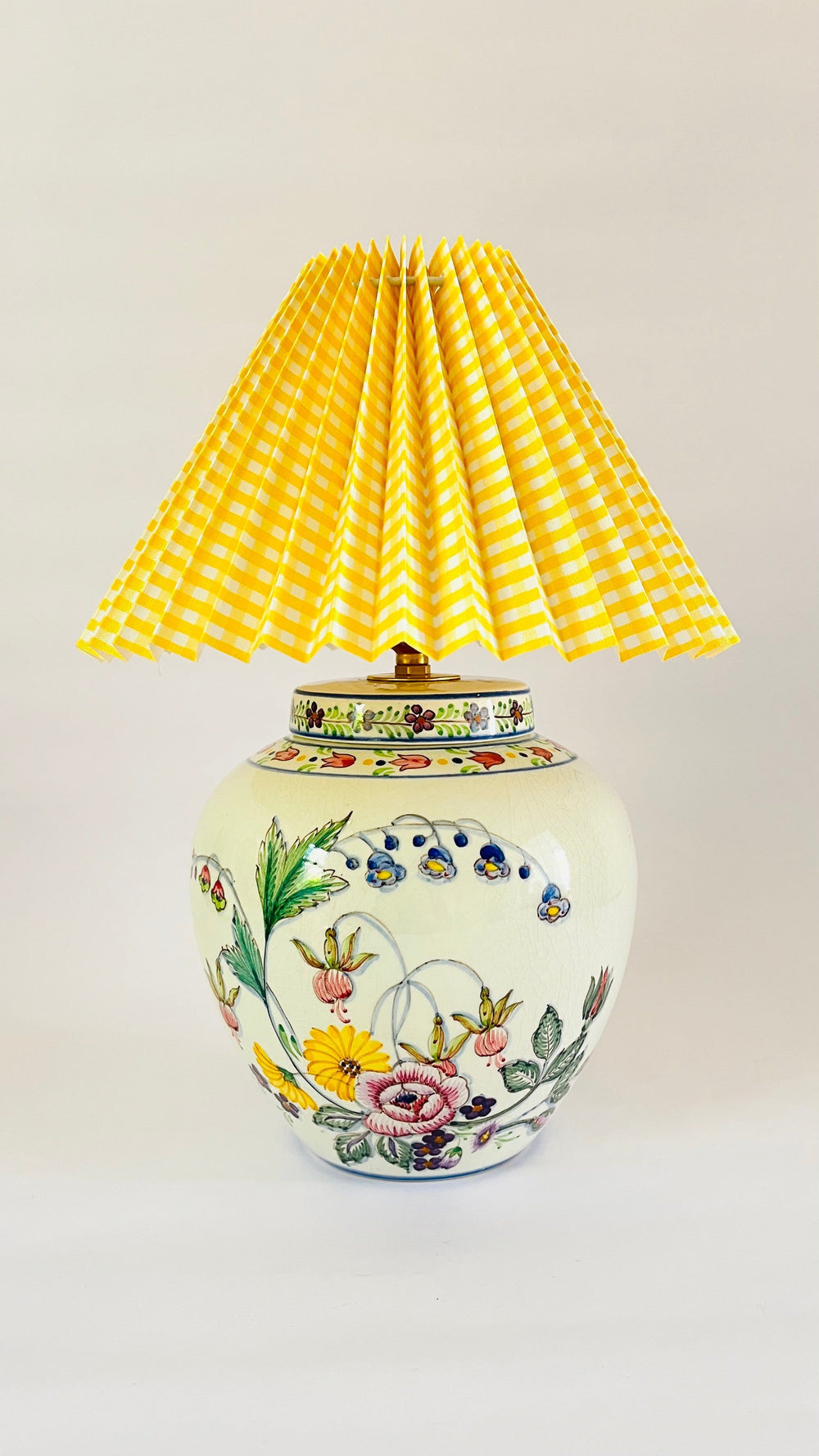 Antique Portuguese Flower Lamp