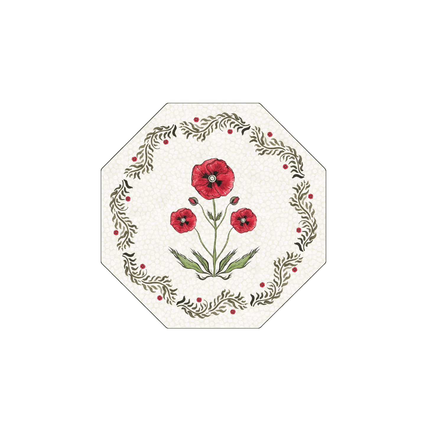 Poppy Field Hexagon Coaster