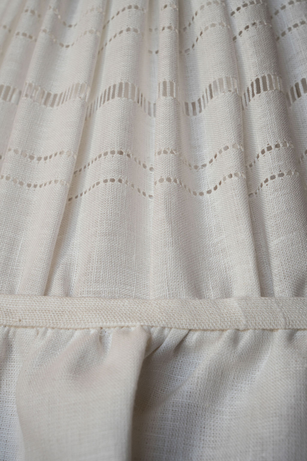 Made to Order Empire Lampshade in Drawn Thread Lambrequin with Frill