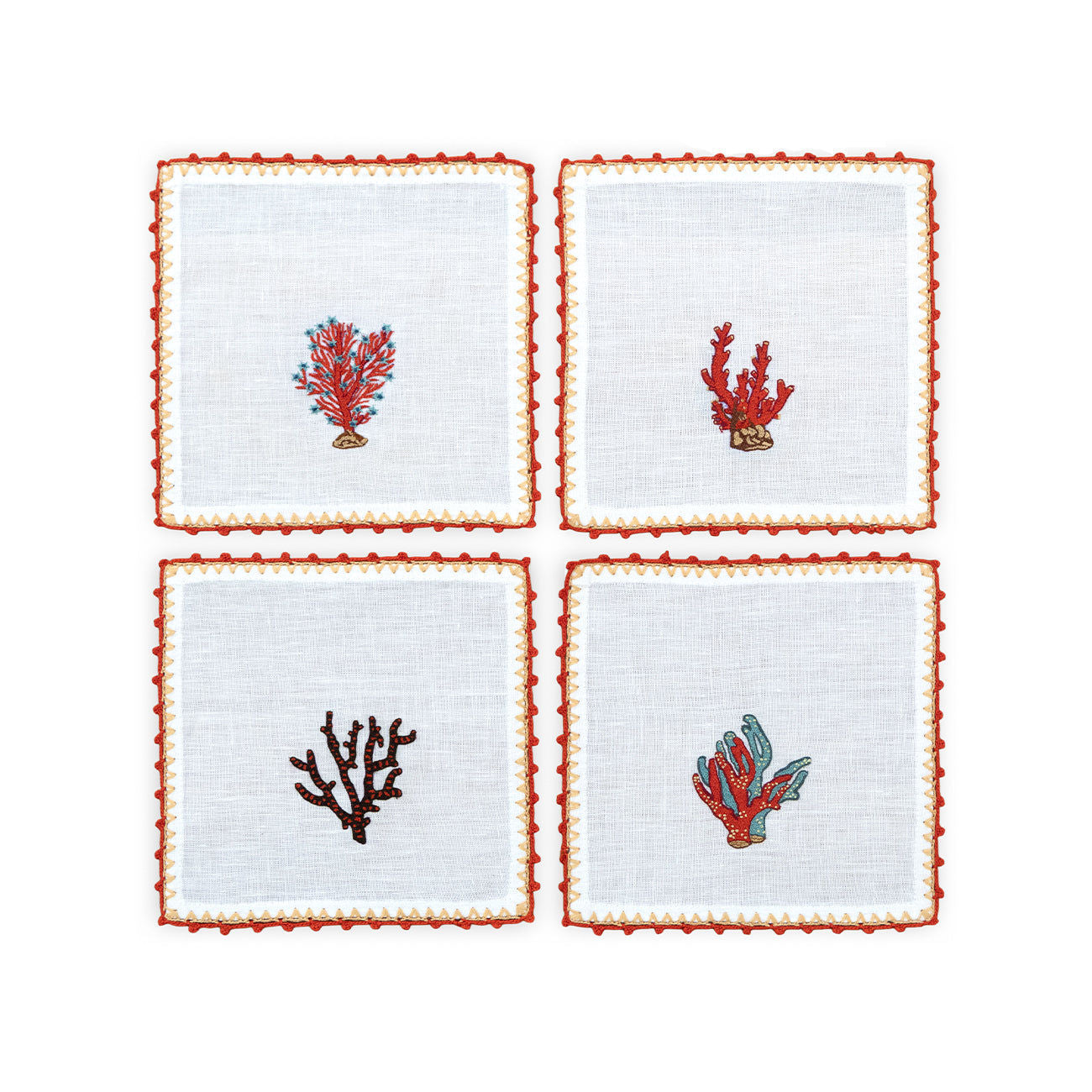 Coral Crest - Cocktail Napkins (Set of 4)