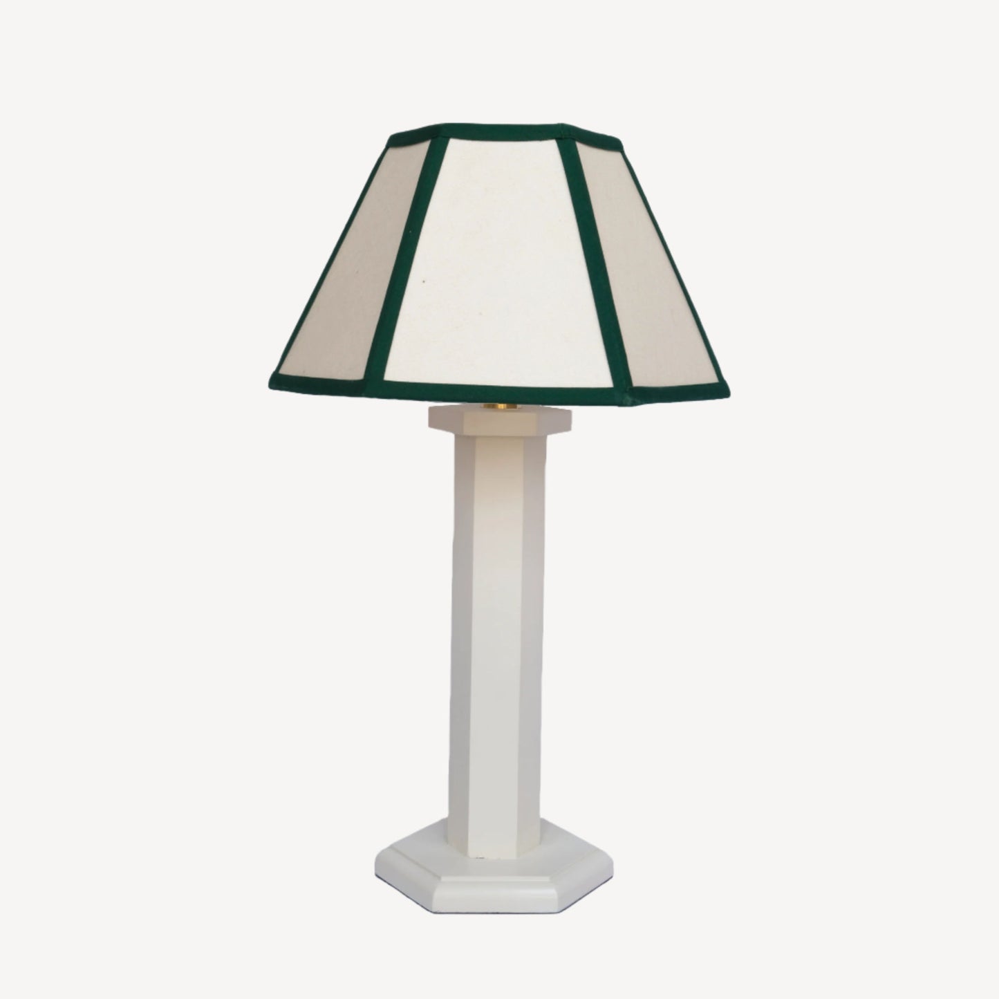 Hexagon Bedside Lamp - Oyster White