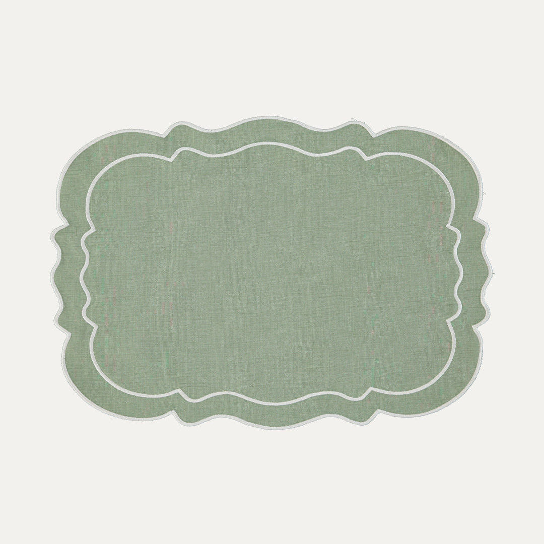 Clou Placemat, Green with White