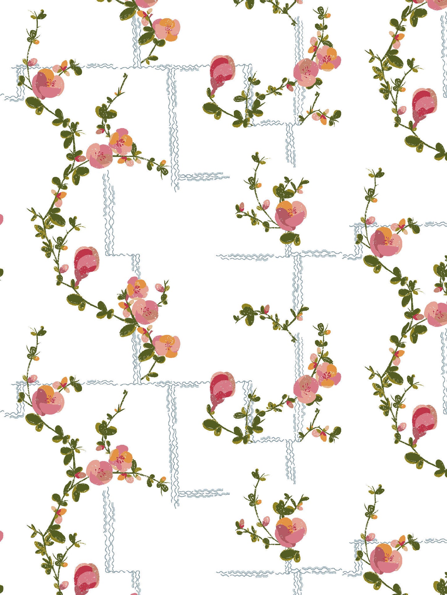 Coco - Wallpaper - Pink on White