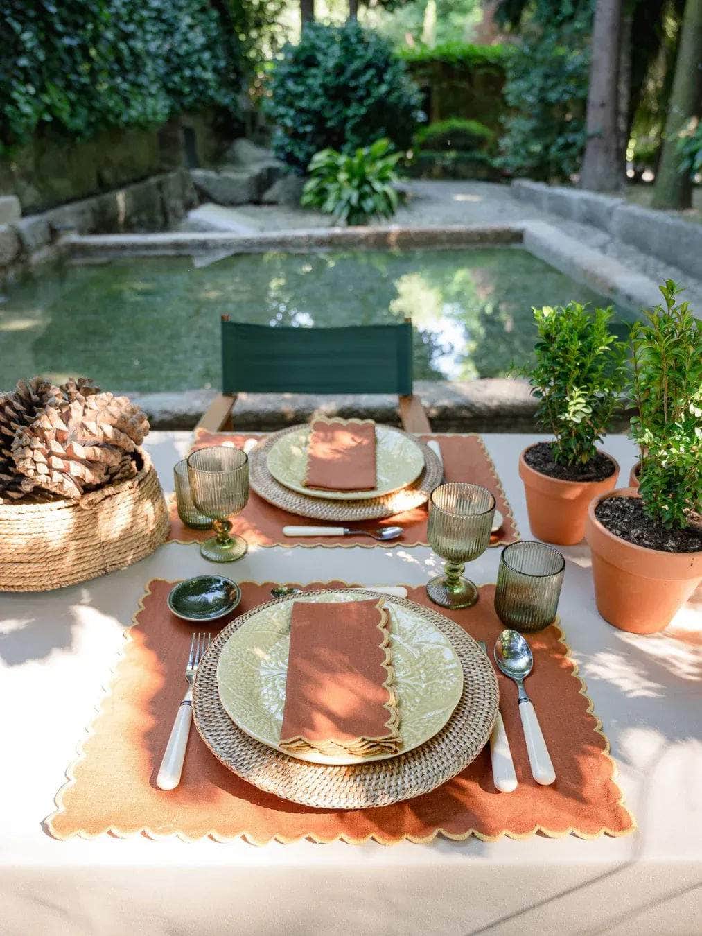 Aurora Placemat, Terracotta with Yellow