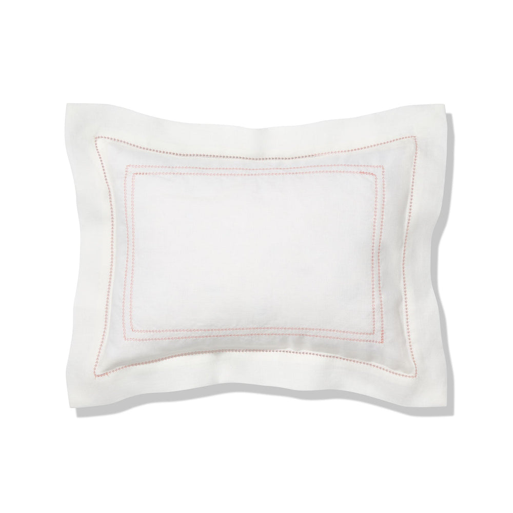 Boudoir Pillow with Hemstitch in Coral