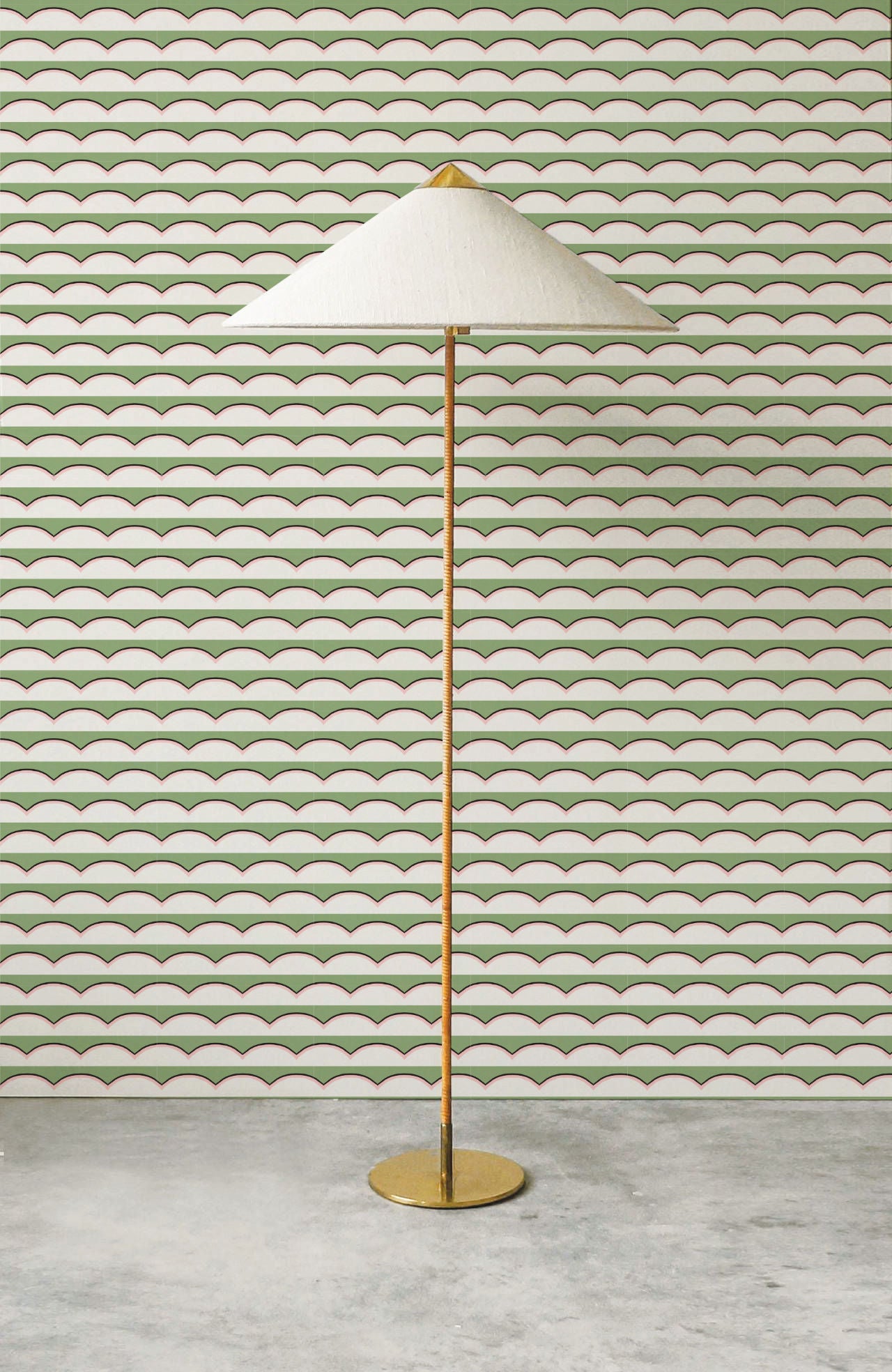 Scallops Wallpaper - Green