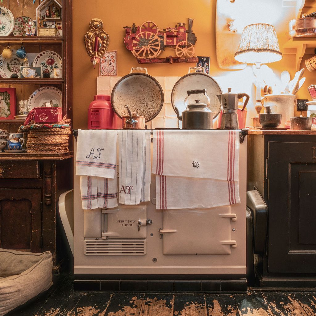Set of 3 Kitchen Towels in French Red