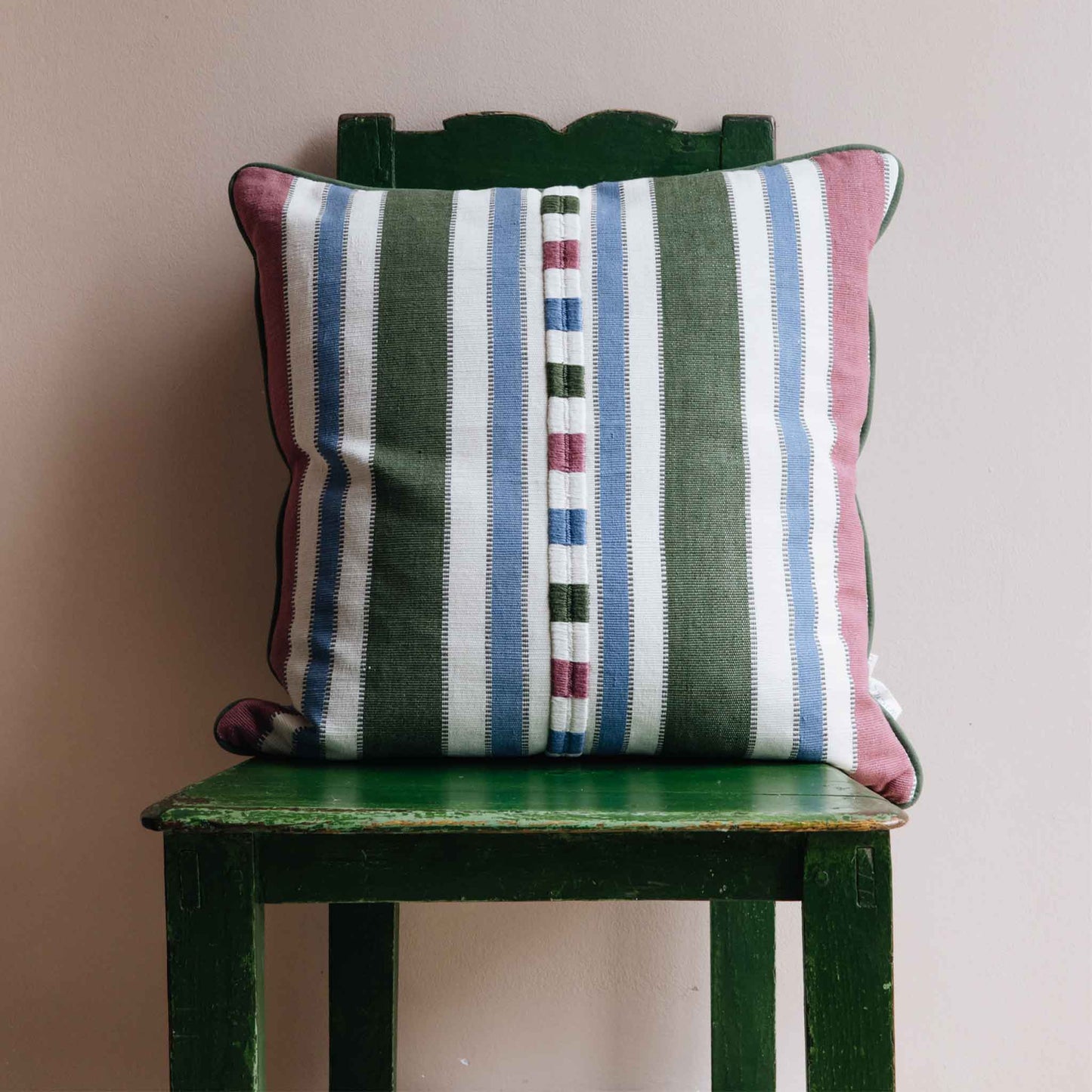 Raya Pink Green Square Cushion